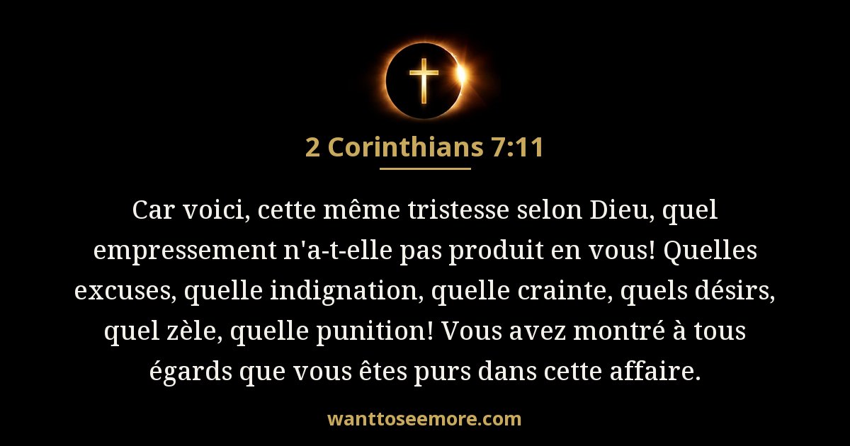 2 Corinthiens 7:11