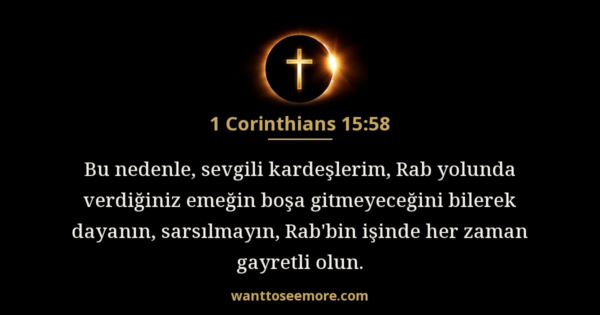 1. Korintliler 15:58