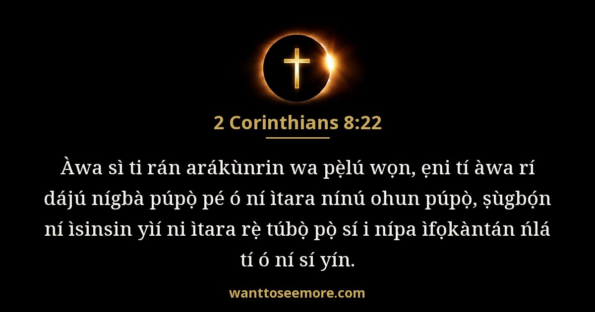 2 Kọrinti 8:22