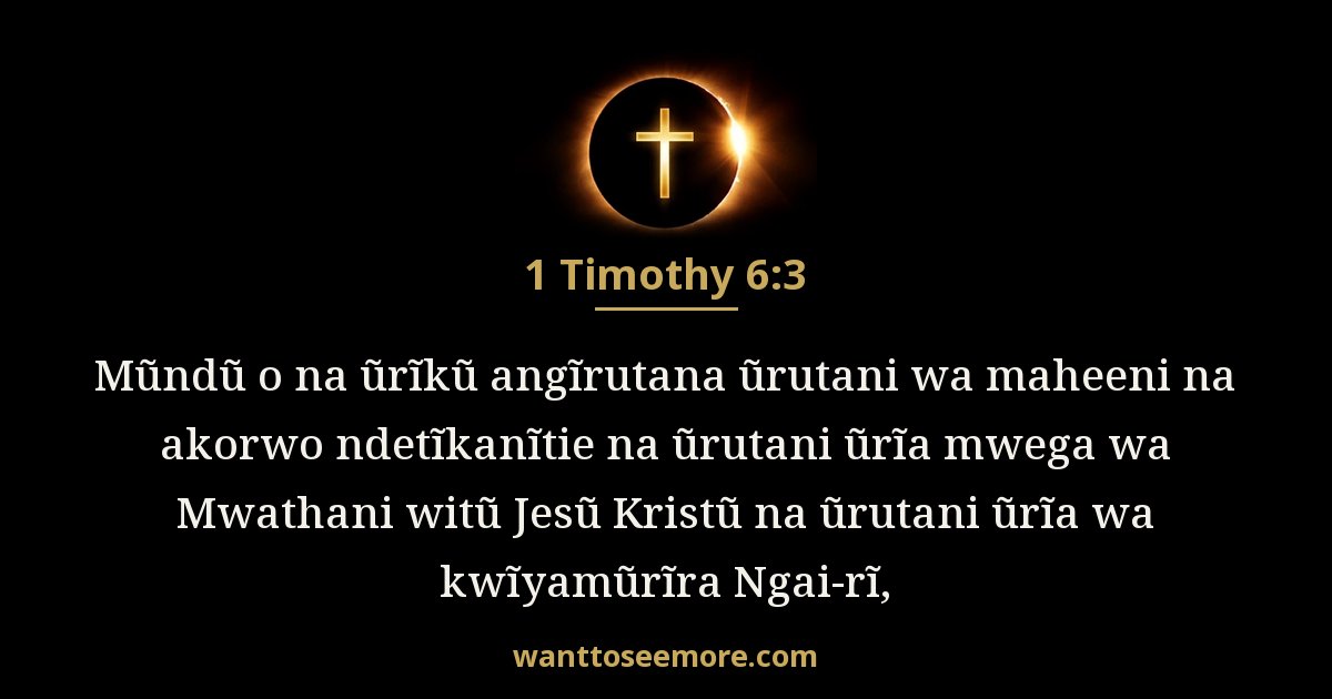 1 Timothy 6:3