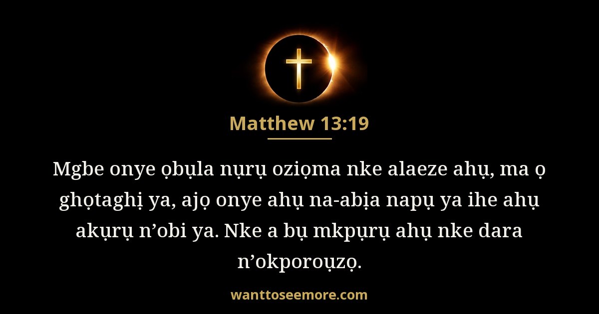Matiu 13:19