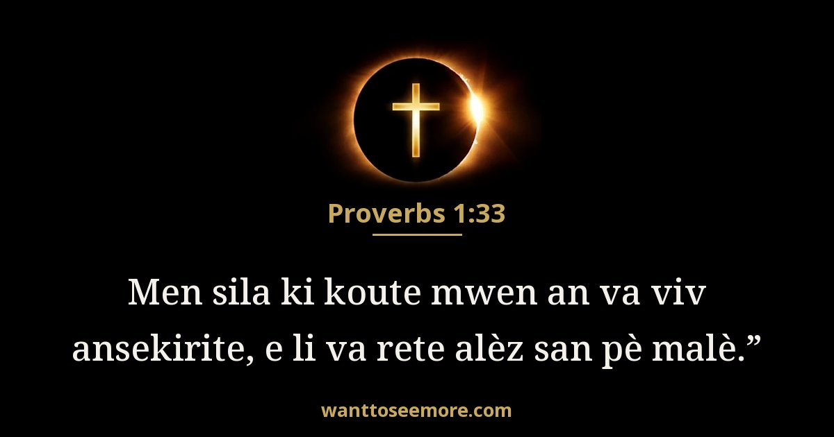 Proverbs 1:33