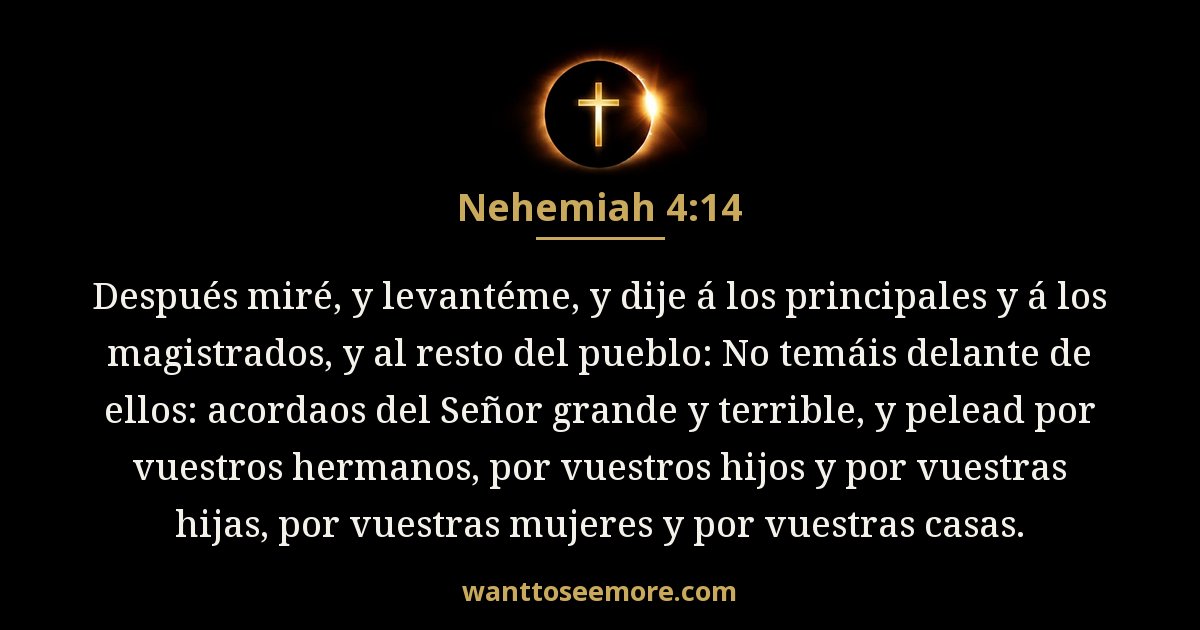 Nehemías 4:14
