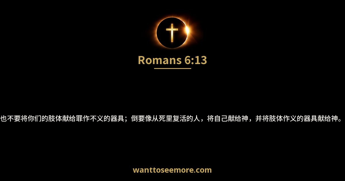 罗马书 6:13