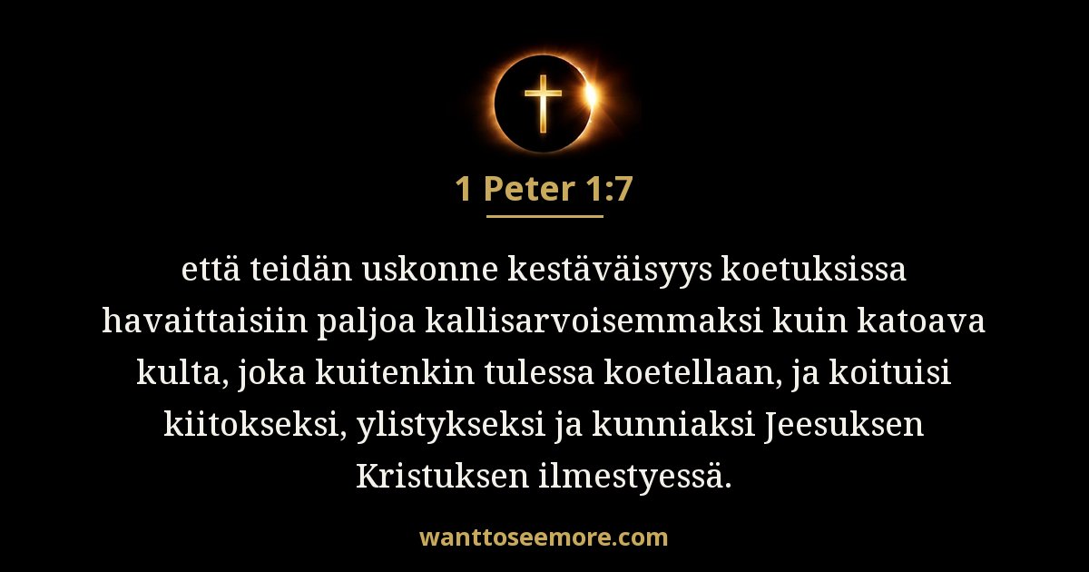 1. Pietarin kirje 1:7